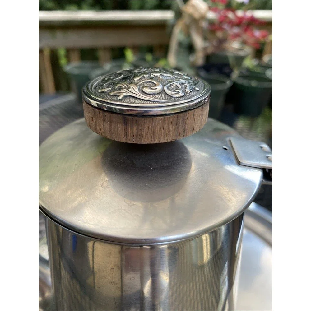 Vintage Stainless Coffee  Set 2 Tray, Creamer , Sugar Bowl, and Decanter - Japan